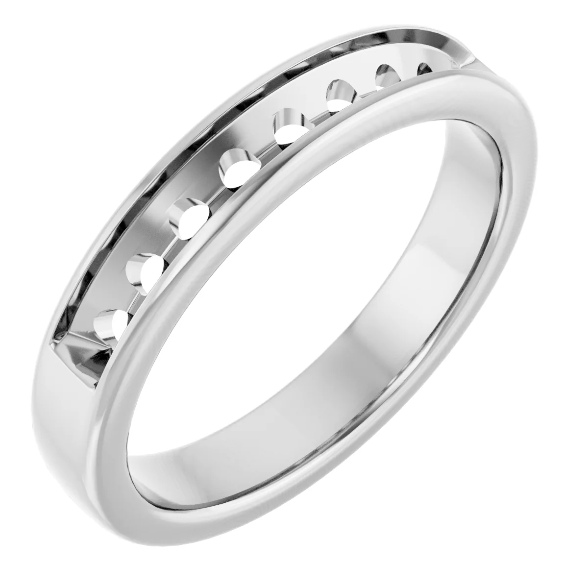 Channel-Set Accented Band engagement ring setting