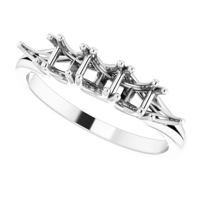 Woven-Design Five-Stone Anniversary Band view 5