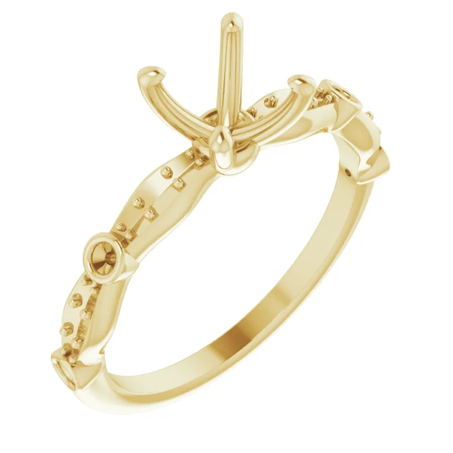 The Flore engagement ring setting in 14K Yellow | Haejin Jewelry Brooklyn