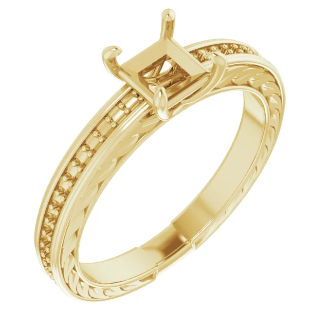 The Vera engagement ring setting in 14K Yellow | Haejin Jewelry Brooklyn