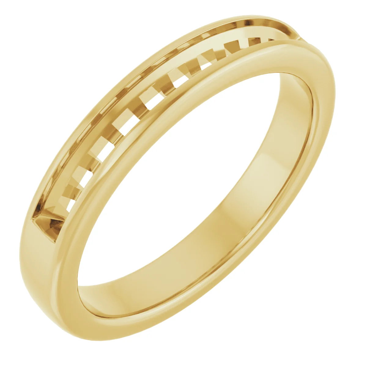 Channel-Set Accented Band band in 14K White Gold | Haejin Jewelry Brooklyn