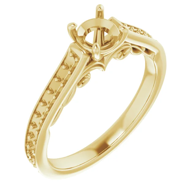 The Clemence engagement ring setting in 14K Yellow | Haejin Jewelry Brooklyn
