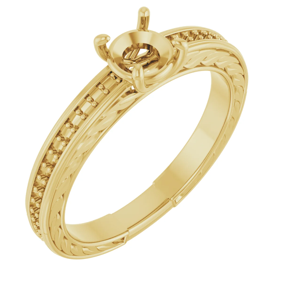 The Vera engagement ring setting in 14K Yellow | Haejin Jewelry Brooklyn