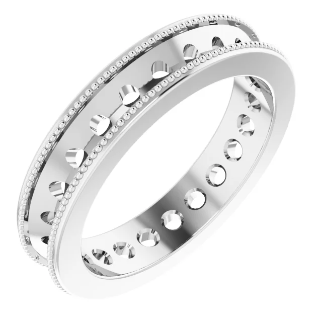 Channel-Set Milgrain Edge Eternity Band  engagement ring setting