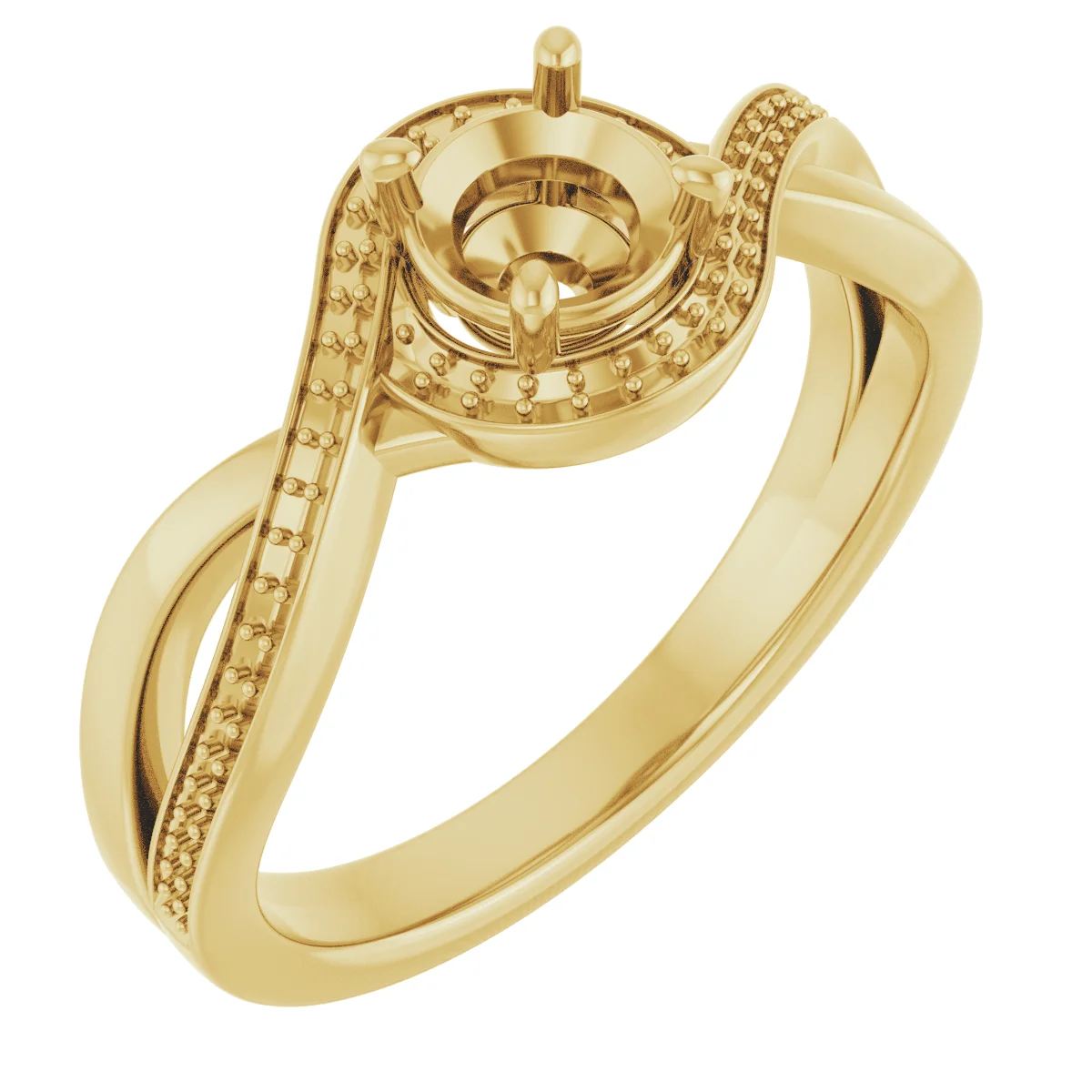 The Ines engagement ring setting in 14K Yellow | Haejin Jewelry Brooklyn