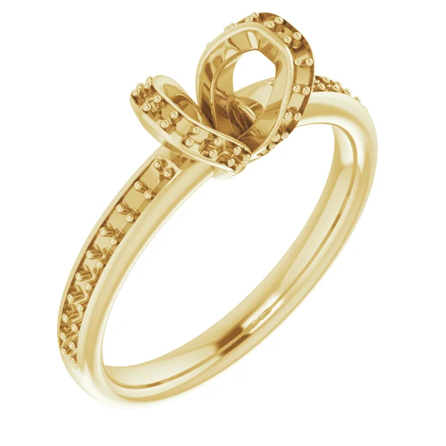 The Arabella engagement ring setting in 14K Yellow | Haejin Jewelry Brooklyn