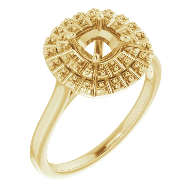 The Mathilde engagement ring setting in 14KW_14KY | Haejin Jewelry Brooklyn
