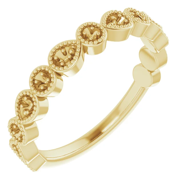 Milgrain Anniversary Band band in 14K White Gold | Haejin Jewelry Brooklyn