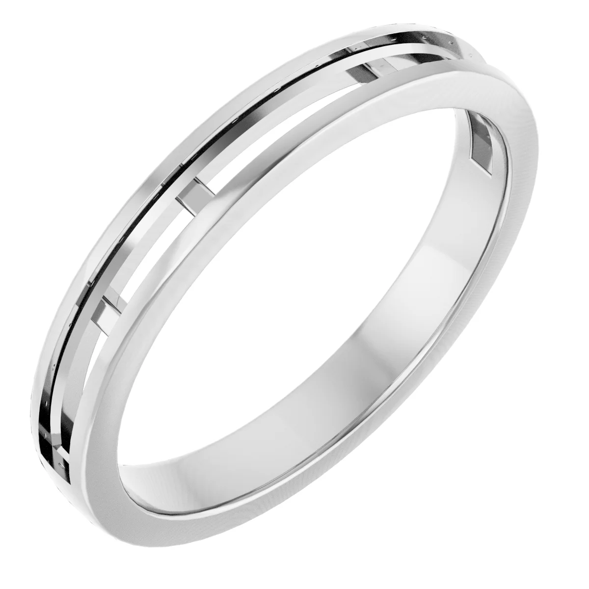 Long Light band in 14K White Gold | Haejin Jewelry Brooklyn