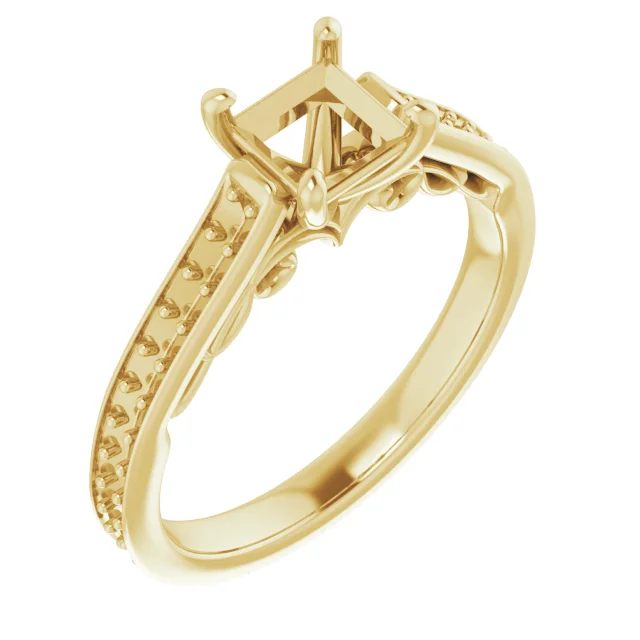 The Clemence engagement ring setting in 14K Yellow | Haejin Jewelry Brooklyn