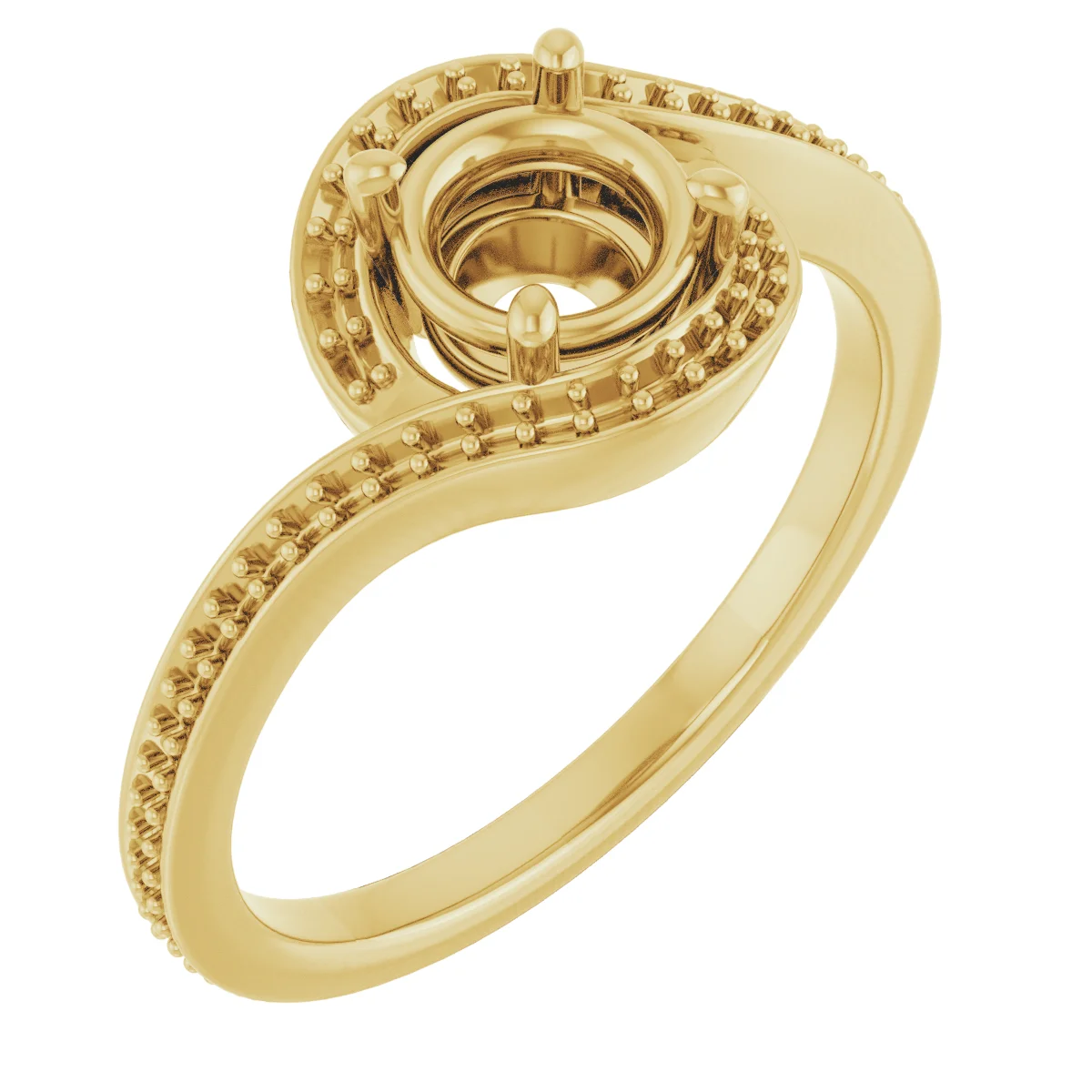 The Mireille engagement ring setting in 14K Yellow | Haejin Jewelry Brooklyn