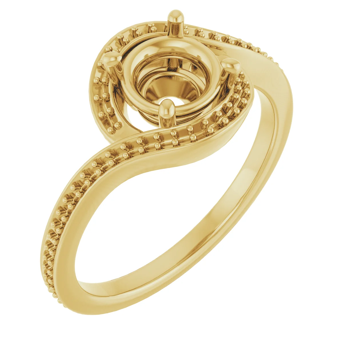 The Mireille engagement ring setting in 14K Yellow | Haejin Jewelry Brooklyn