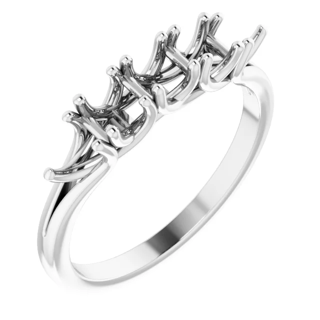 Woven-Design Five-Stone Anniversary Band engagement ring setting