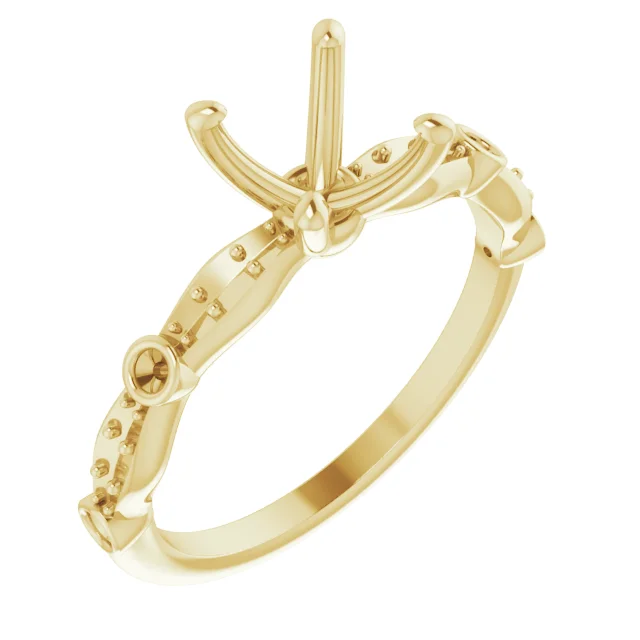 The Flore engagement ring setting in 14K Yellow | Haejin Jewelry Brooklyn