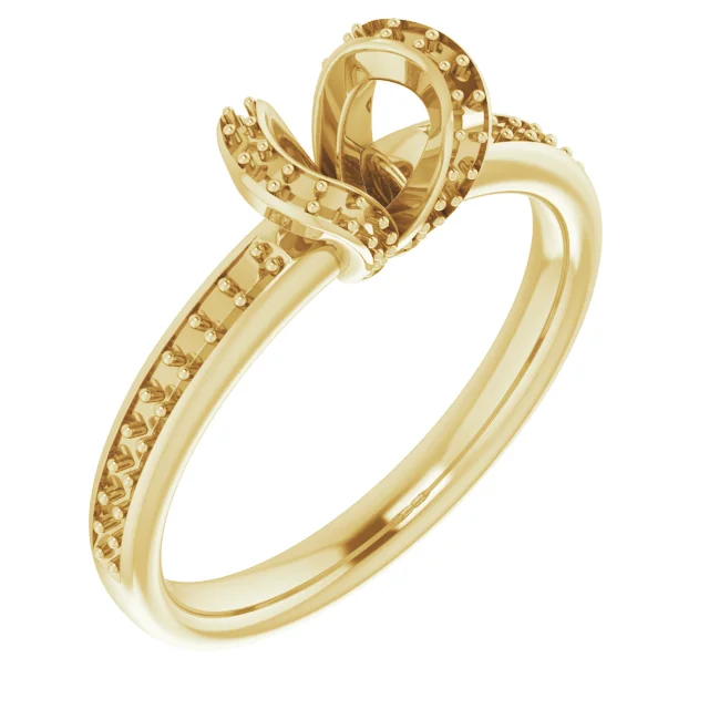 The Arabella engagement ring setting in 14K Yellow | Haejin Jewelry Brooklyn