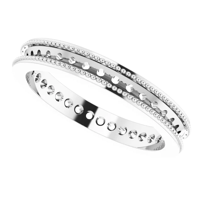 Channel-Set Milgrain Edge Eternity Band view 5