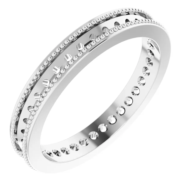 Channel-Set Milgrain Edge Eternity Band engagement ring setting