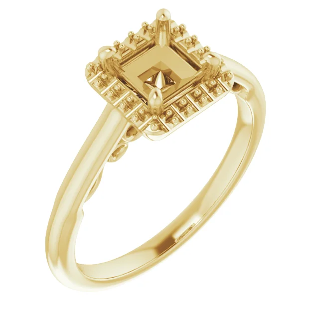 The Clarissa engagement ring setting in 14KW_14KY | Haejin Jewelry Brooklyn