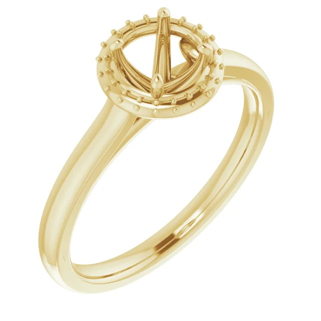 The Alice engagement ring setting in 14K Yellow | Haejin Jewelry Brooklyn