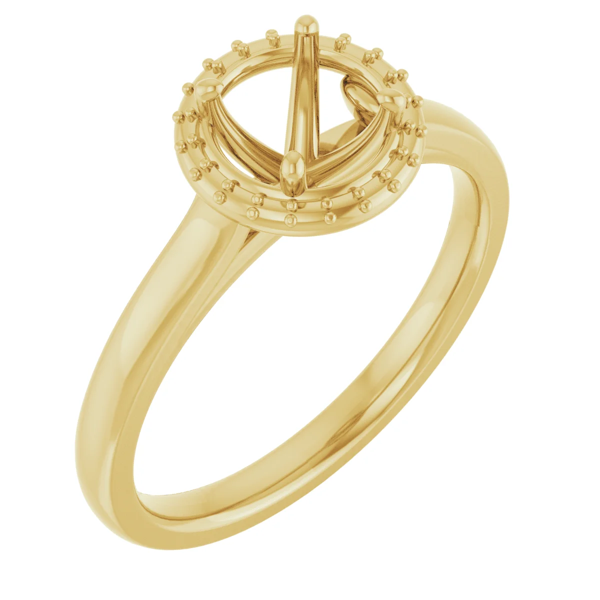 The Alice engagement ring setting in 14K Yellow | Haejin Jewelry Brooklyn