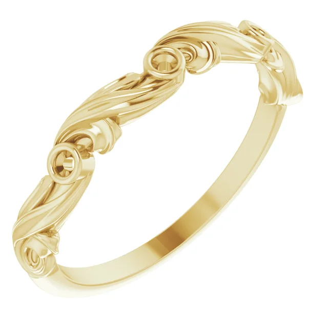 Bezel-Set Sculptural Anniversary Band  band in 14K White Gold | Haejin Jewelry Brooklyn