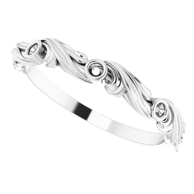 Bezel-Set Sculptural Anniversary Band  view 5