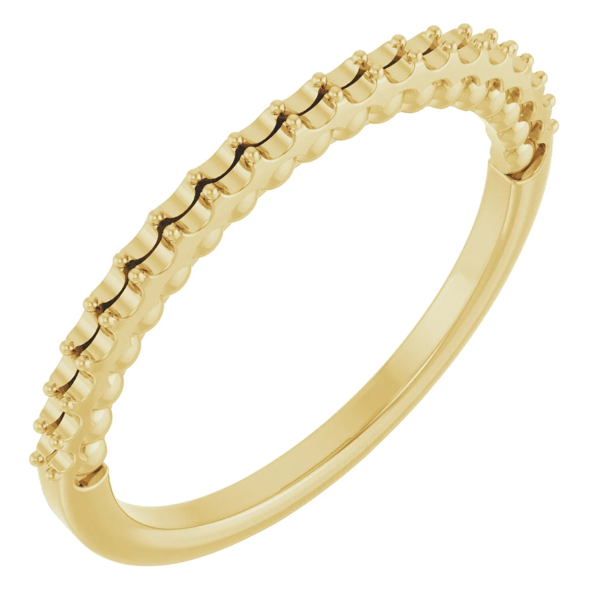 Beaded Anniversary Band band in 14K White Gold | Haejin Jewelry Brooklyn