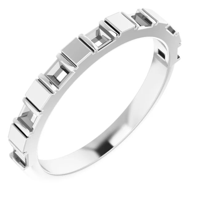 Long Bond band in 14K White Gold | Haejin Jewelry Brooklyn
