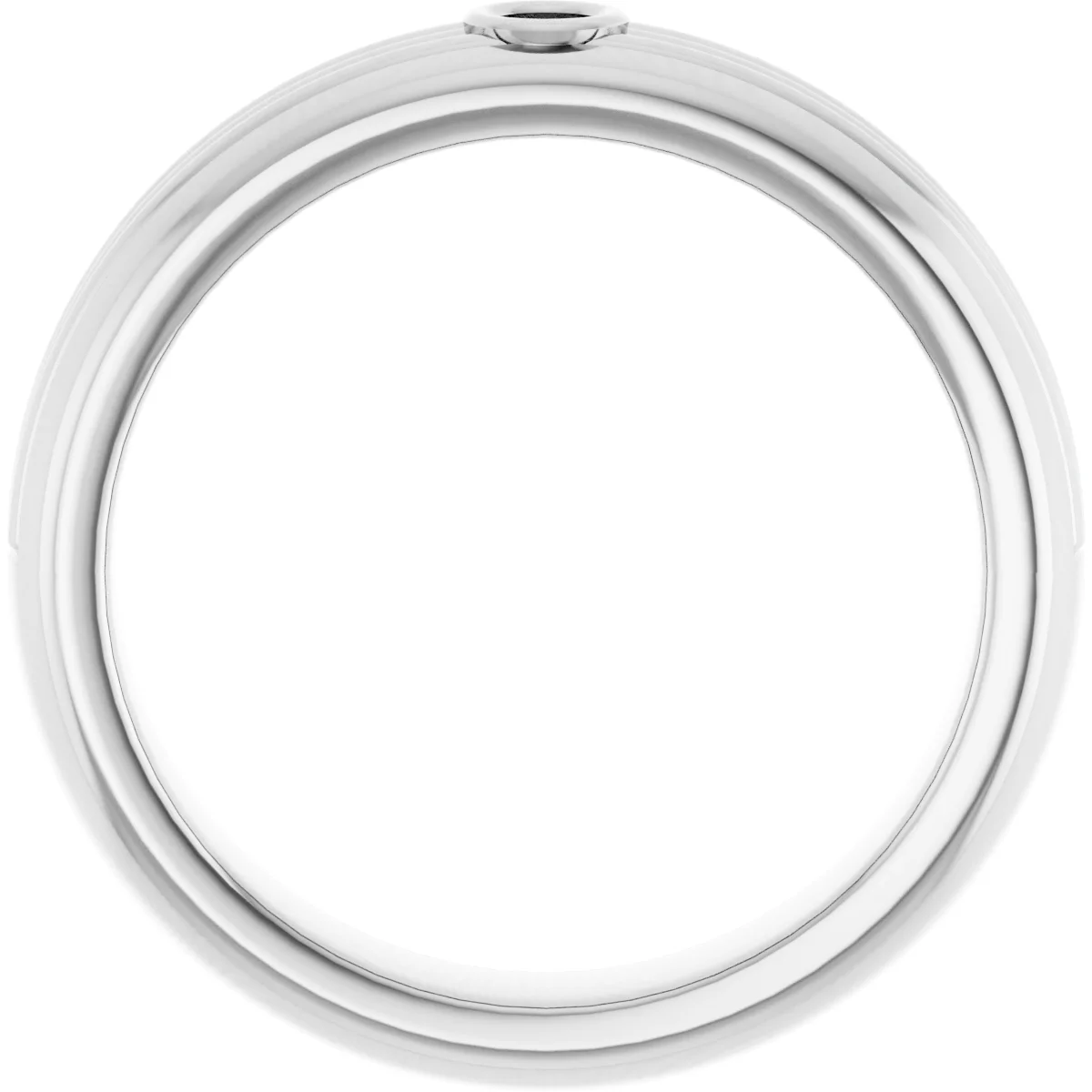 Grooved Comfort-Fit Bezel-Set Solitaire Band view 2