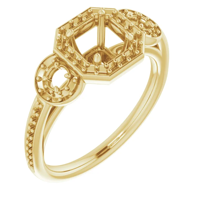 The Solene engagement ring setting in 14K Yellow | Haejin Jewelry Brooklyn