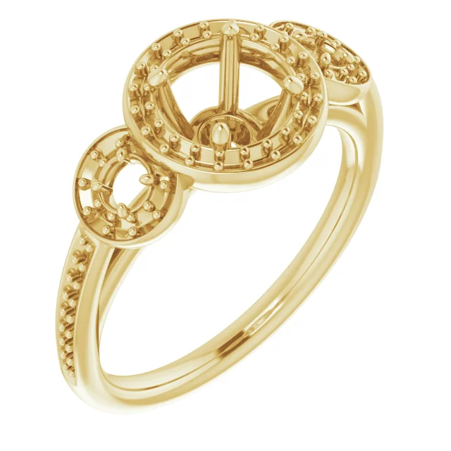 The Solene engagement ring setting in 14K Yellow | Haejin Jewelry Brooklyn