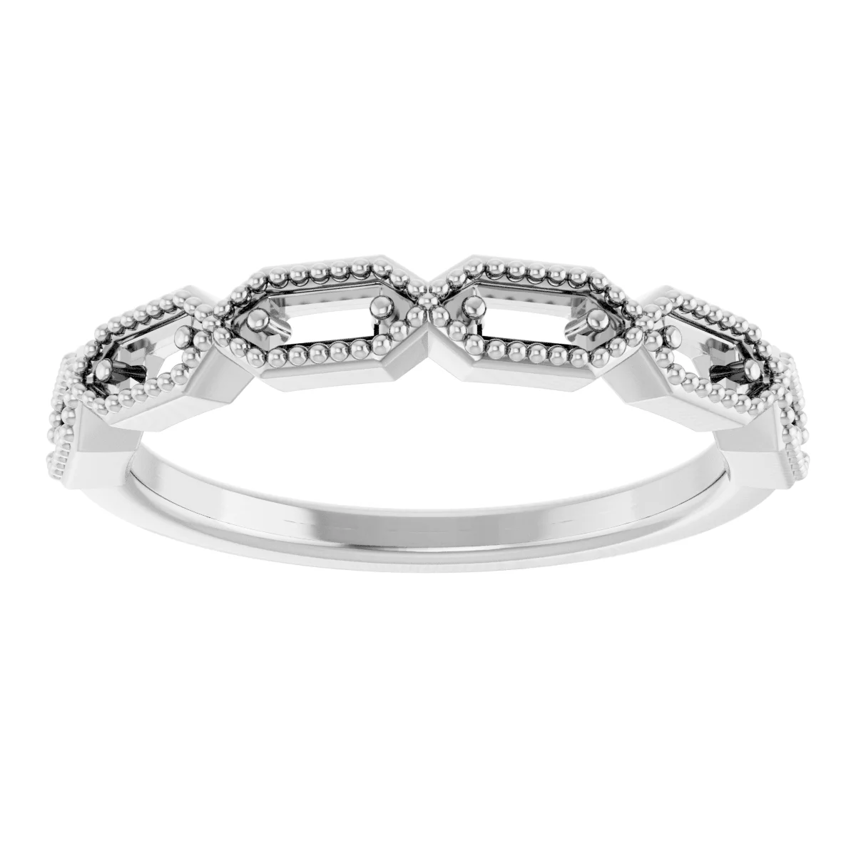 Beaded Baguette Anniversary Band   view 3