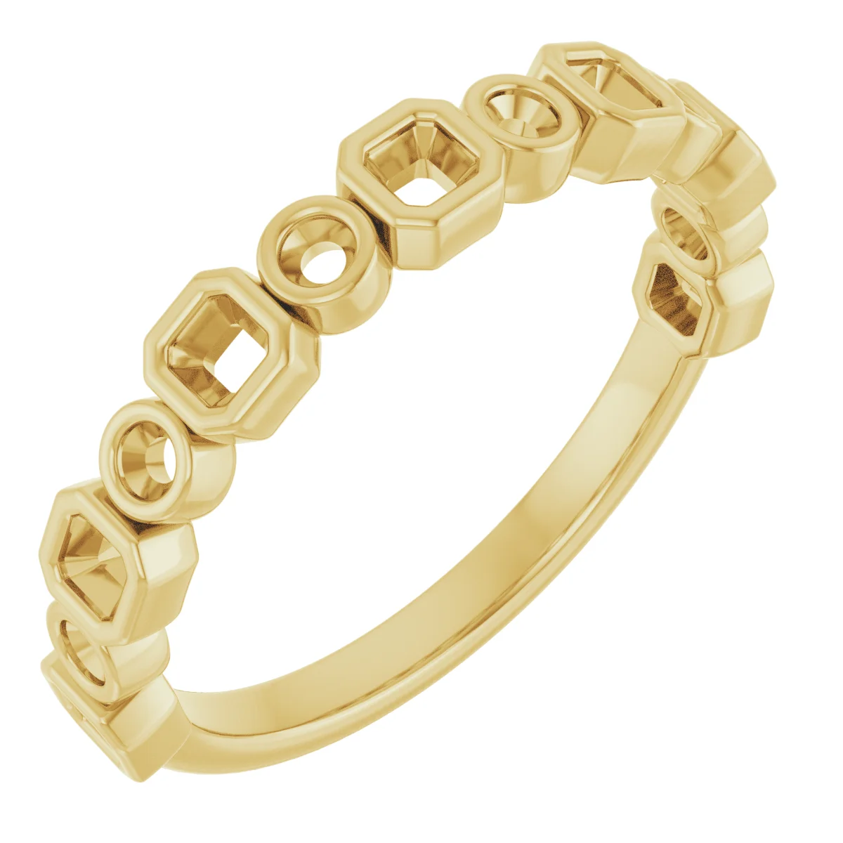 Bezel-Set Anniversary Band  band in 14K White Gold | Haejin Jewelry Brooklyn