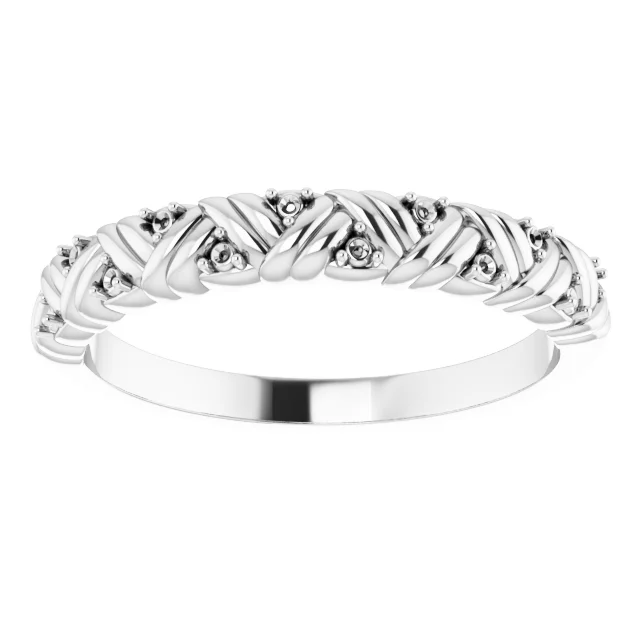 Woven-Design Anniversary Band   view 3