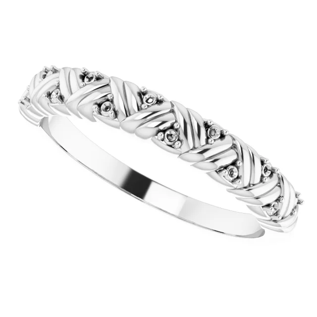 Woven-Design Anniversary Band   view 5