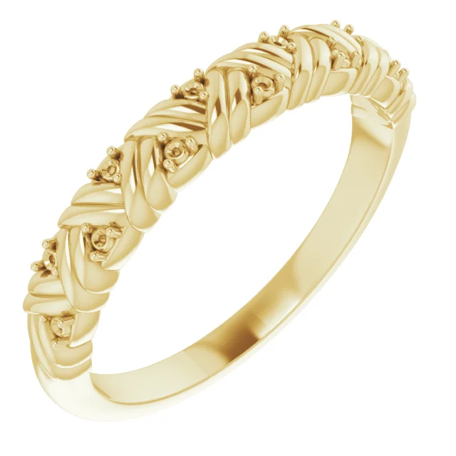 Woven-Design Anniversary Band   band in 14K White Gold | Haejin Jewelry Brooklyn