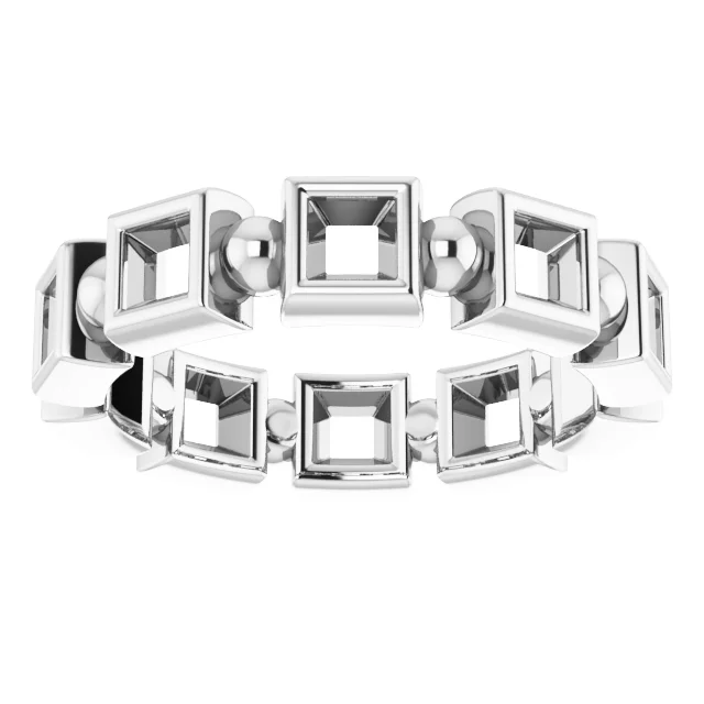 Bezel-Set Beaded Eternity Band  view 3