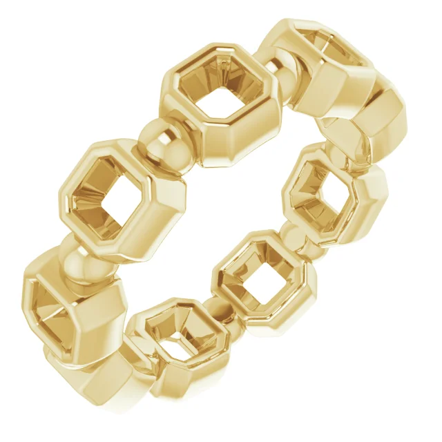 Bezel-Set Beaded Eternity Band  band in 14K White Gold | Haejin Jewelry Brooklyn