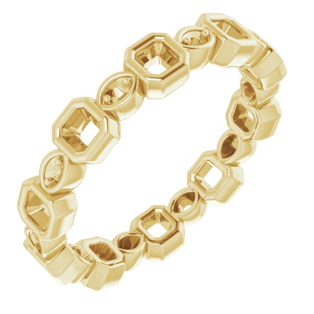 Accented Bezel-Set Eternity Band         band in 14K White Gold | Haejin Jewelry Brooklyn