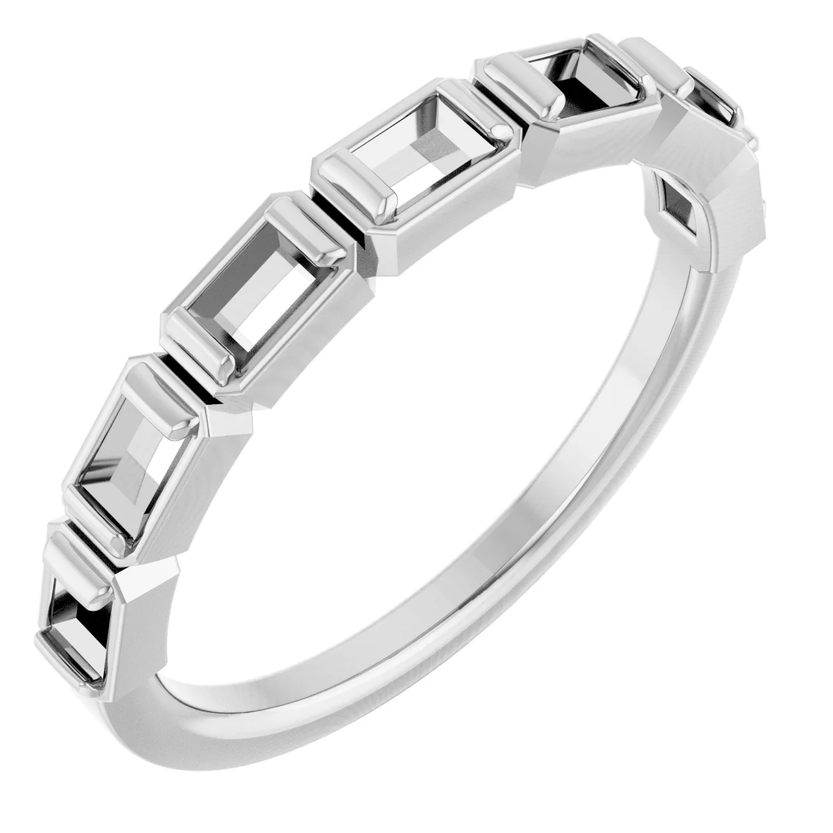 Bezel-Set Anniversary Band engagement ring setting