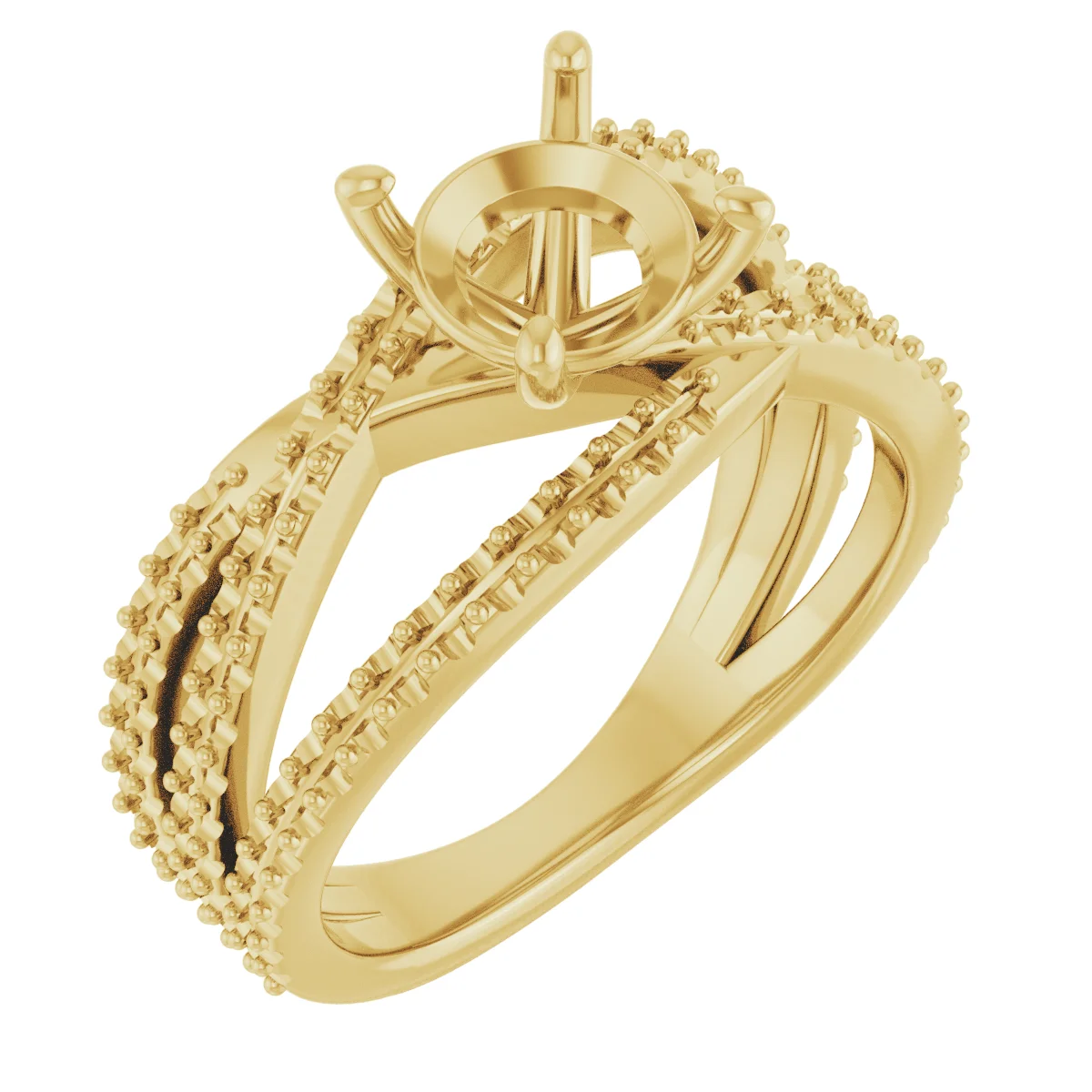 The Amelie engagement ring setting in 14K Yellow | Haejin Jewelry Brooklyn