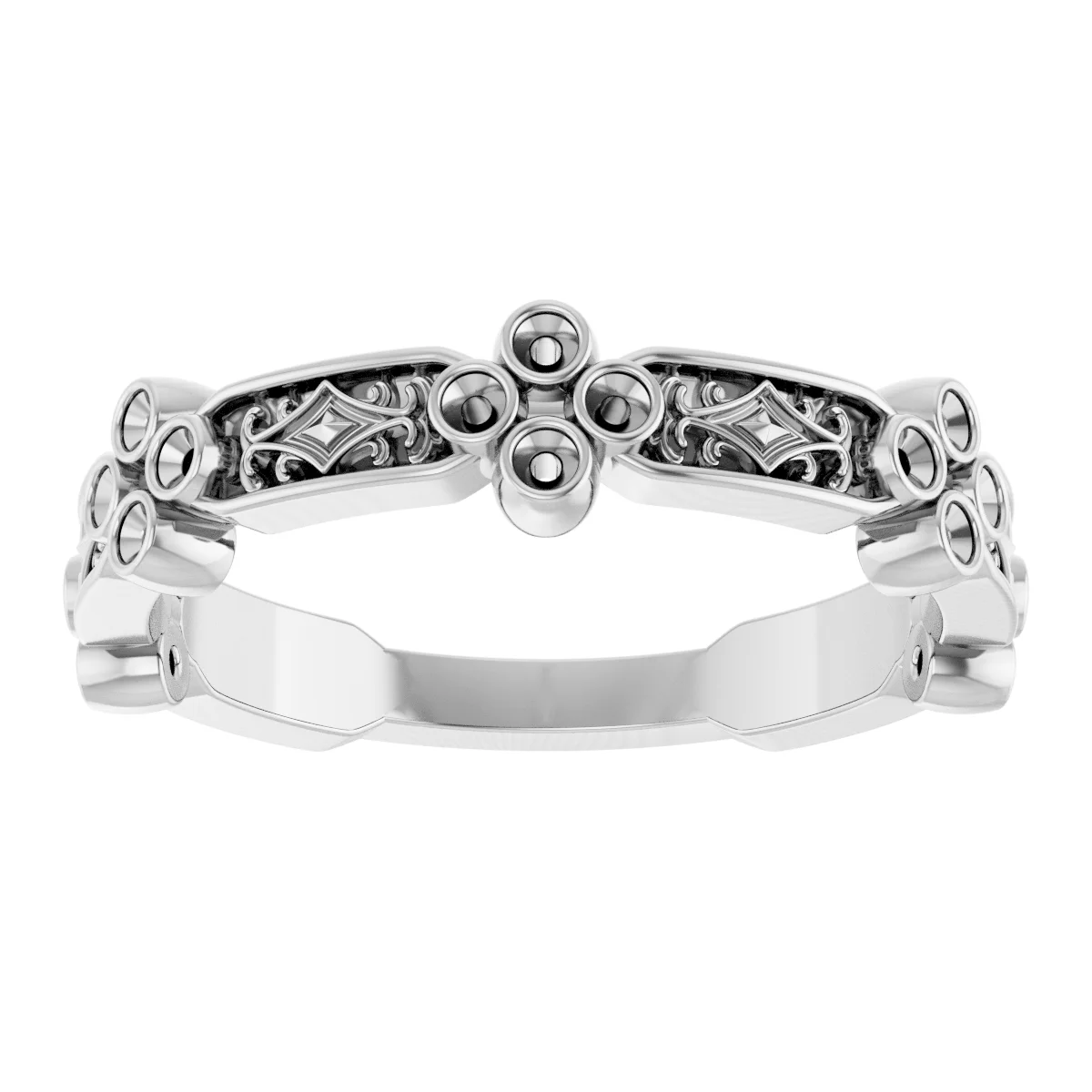 Bezel-Set Sculptural Anniversary Band    view 3