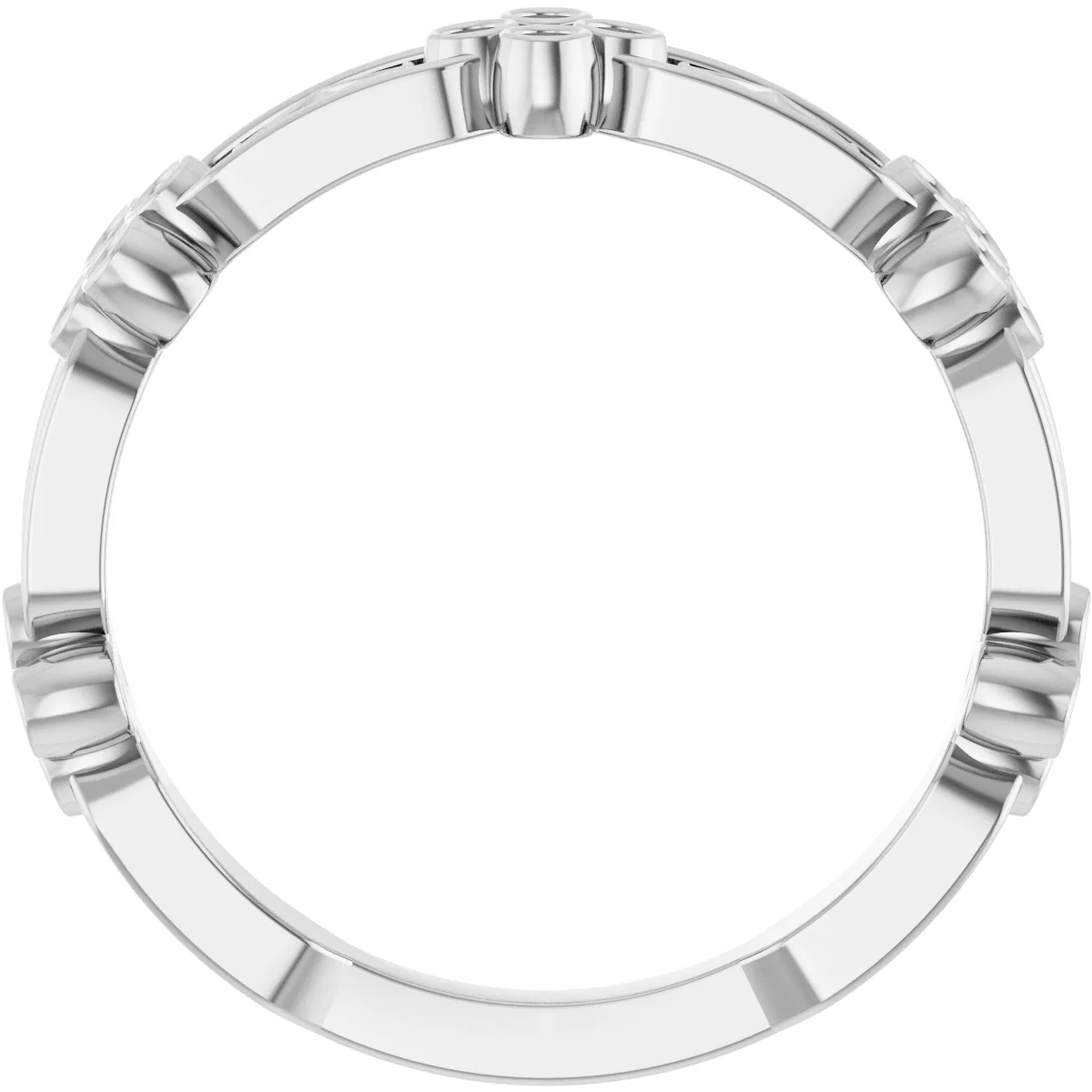 Bezel-Set Sculptural Anniversary Band    view 2