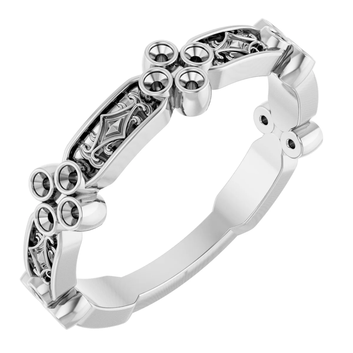Bezel-Set Sculptural Anniversary Band    engagement ring setting