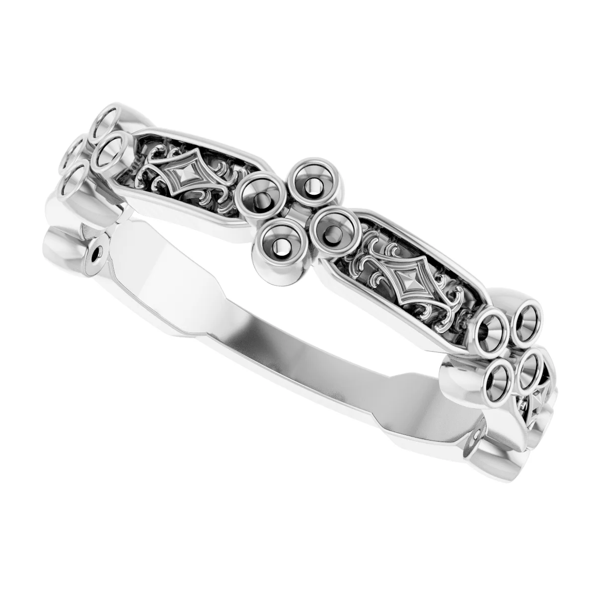 Bezel-Set Sculptural Anniversary Band    view 5
