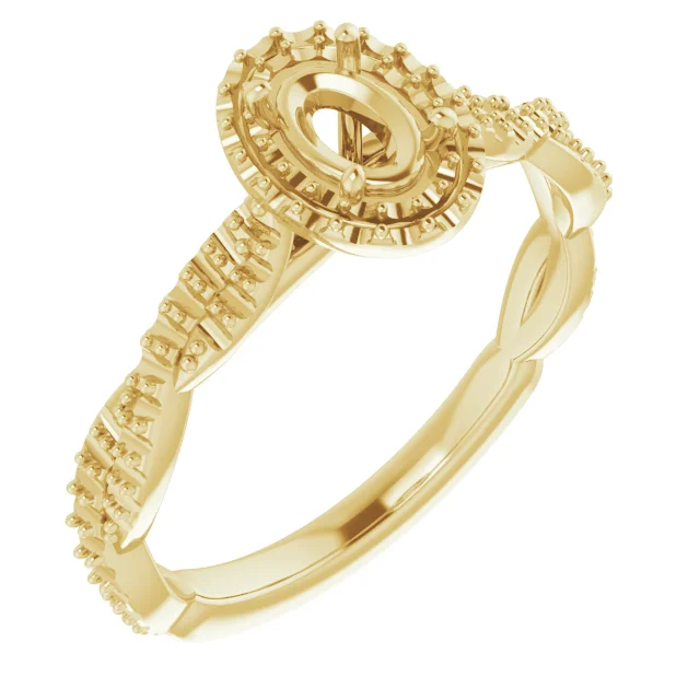 The Viviane engagement ring setting in 14K Yellow | Haejin Jewelry Brooklyn