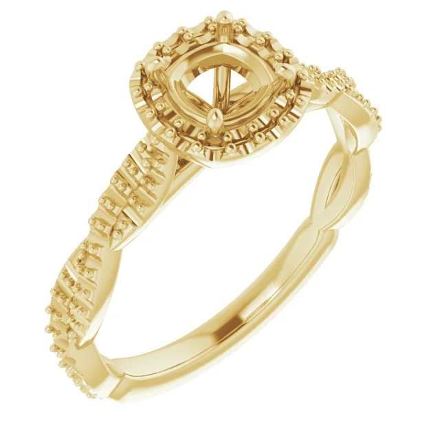 The Viviane engagement ring setting in 14K Yellow | Haejin Jewelry Brooklyn