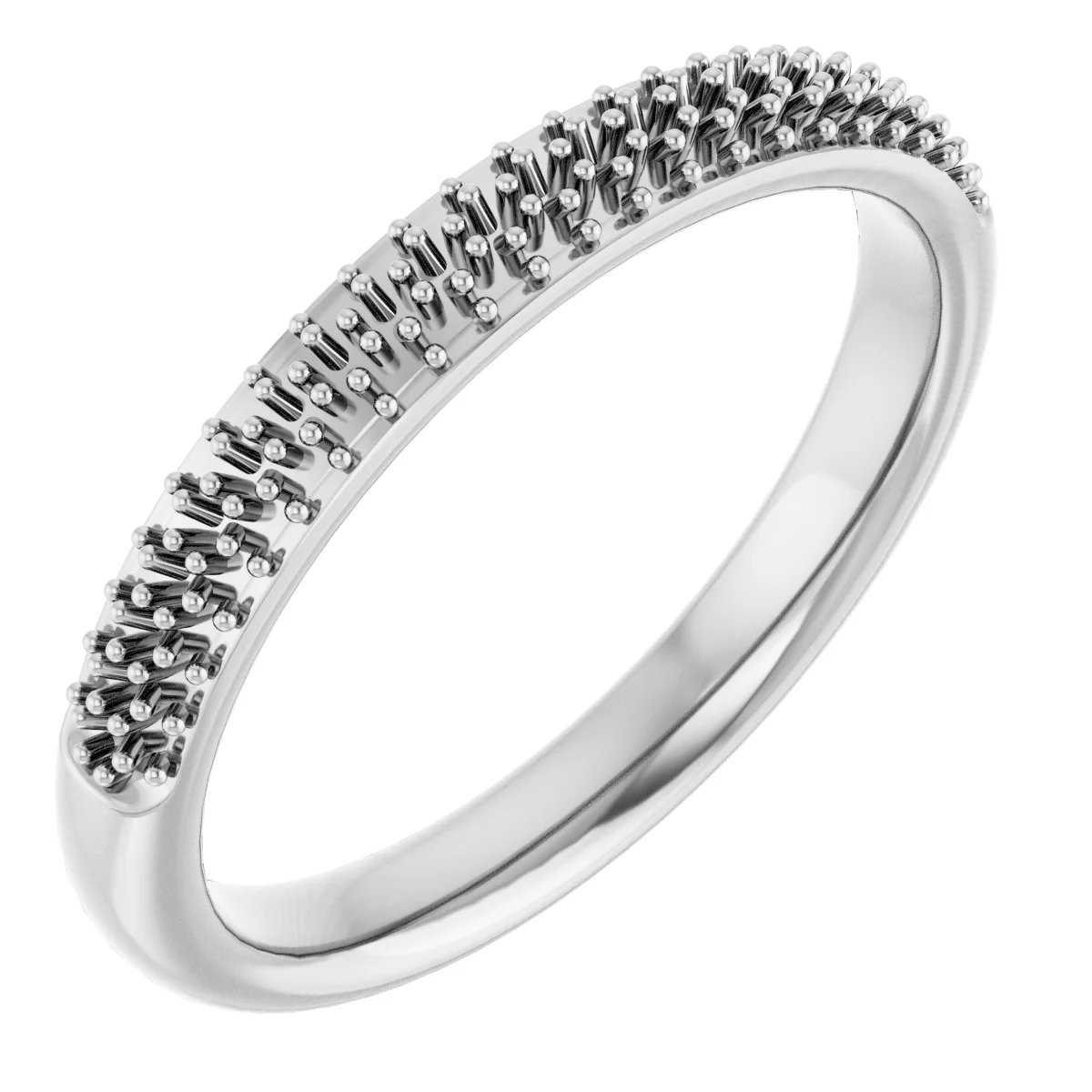 Pavé-Style Band band in 14K White Gold | Haejin Jewelry Brooklyn