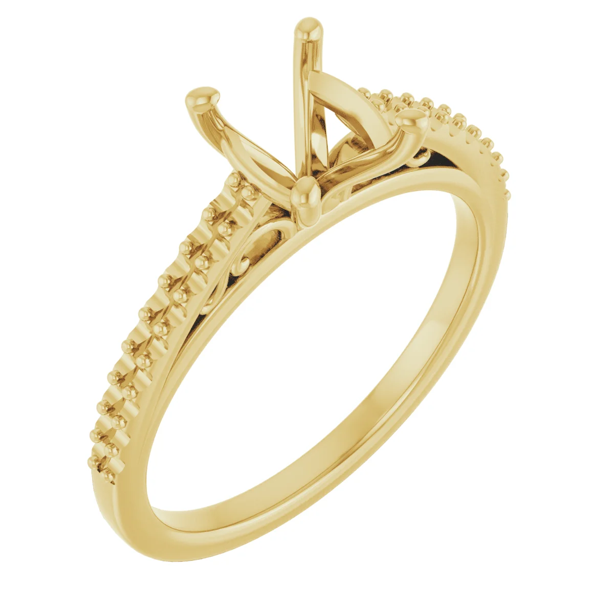 The Francesca engagement ring setting in 14K Yellow | Haejin Jewelry Brooklyn