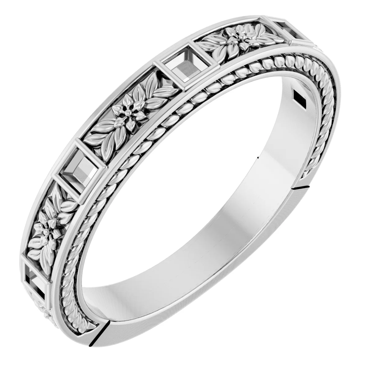 Long Bond band in 14K White Gold | Haejin Jewelry Brooklyn
